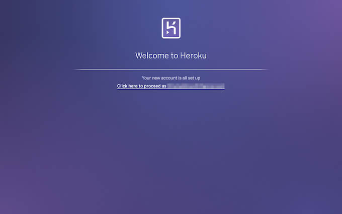 Herokuのアカウント作成が完了