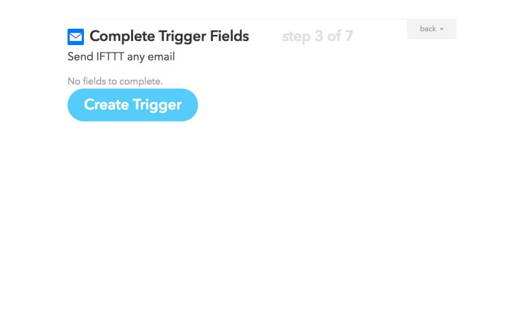 「Create Trigger」ボタンをクリックする